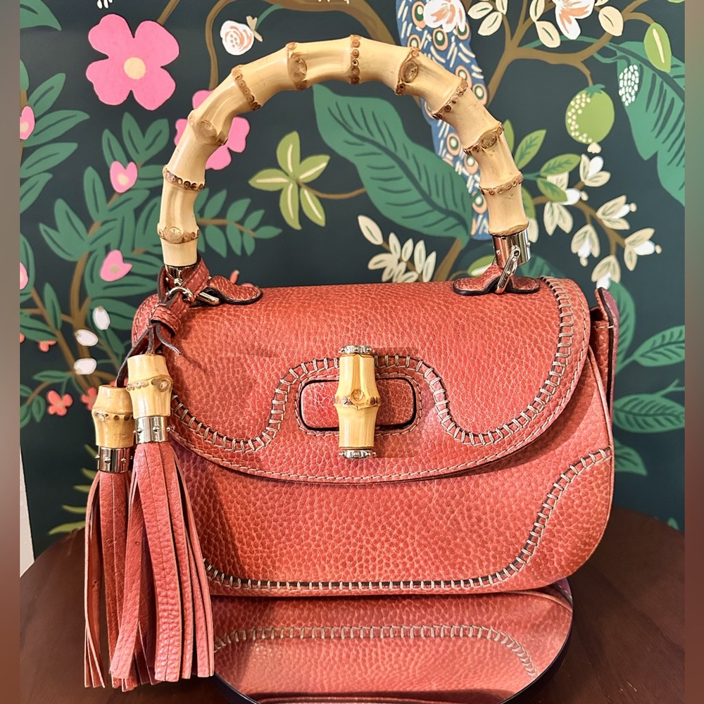 GUCCI LIMITED EDITION Palm Beach Bamboo Top Handle 1947 Collection 🔥 🏝️